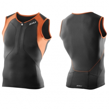 2XU Perform Compression tri singlet heren zwart-oranje 2015 MT3100a